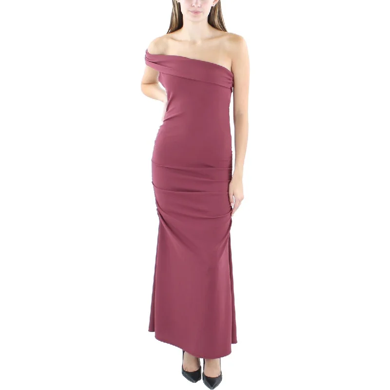 Womens Ruched Textured Maxi Dress