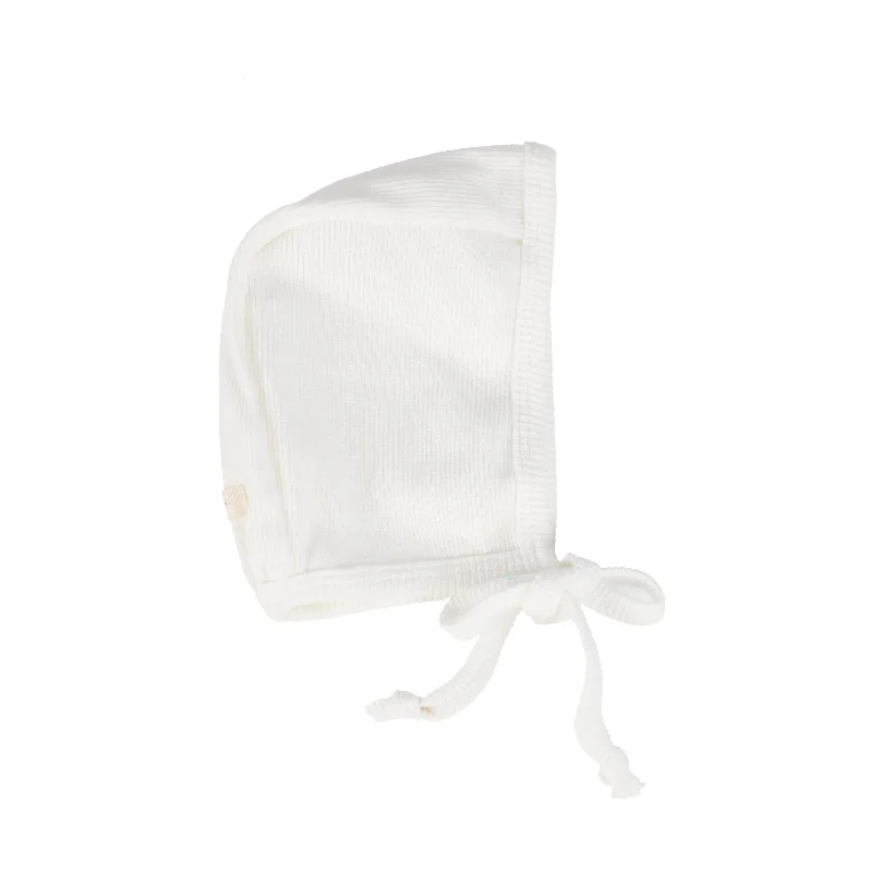 Lil Legs Ribbed Tab Bonnet - Winter White