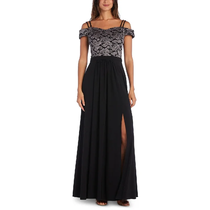 Womens Textured Long Evening Dress