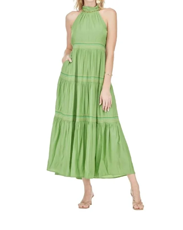 Halter Maxi Dress In Grass