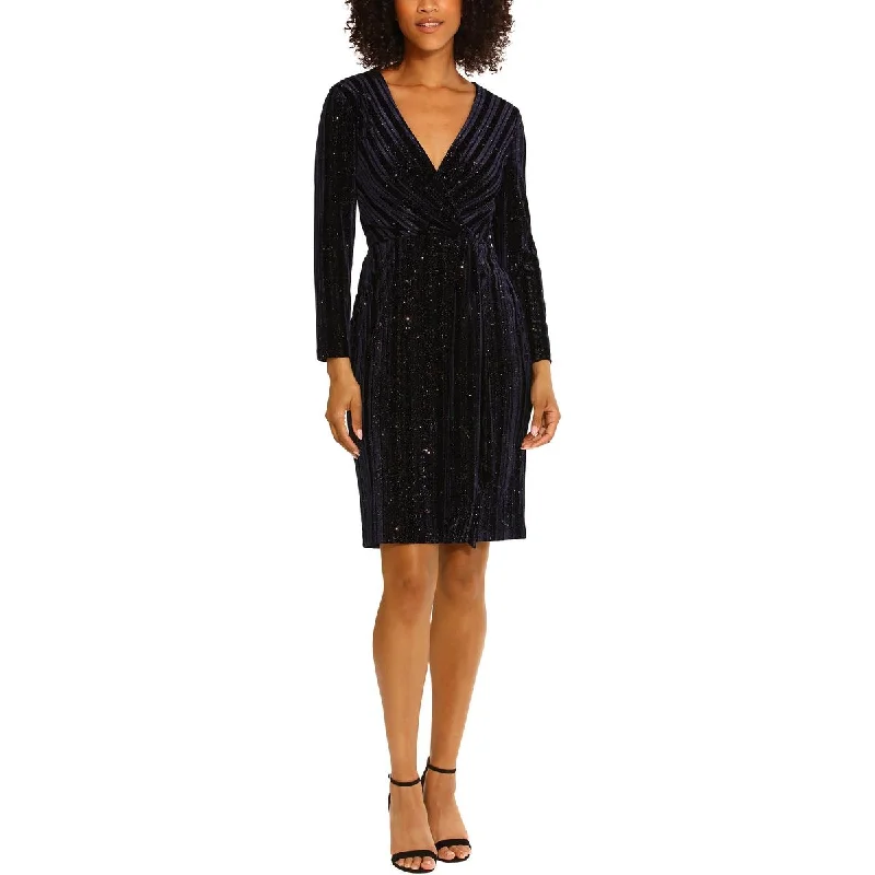 Womens Velvet Glitter Cocktail And Party Dress