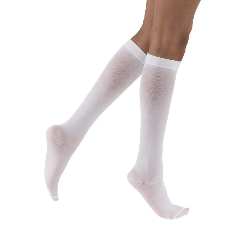 JOBST Anti-Embolism Compression Stockings, 18 mmHg, Knee High, Closed Toe, White