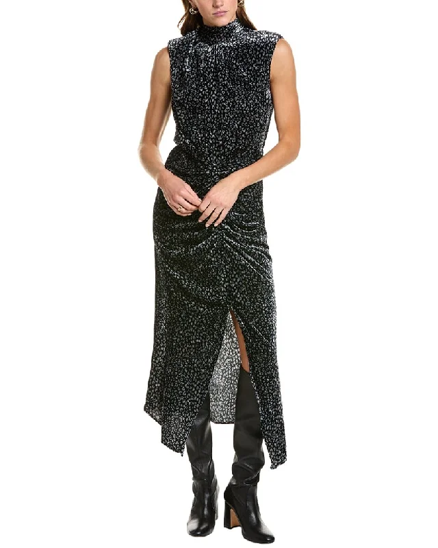 Ramy Brook Lennon Silk-Blend Velvet Midi Dress