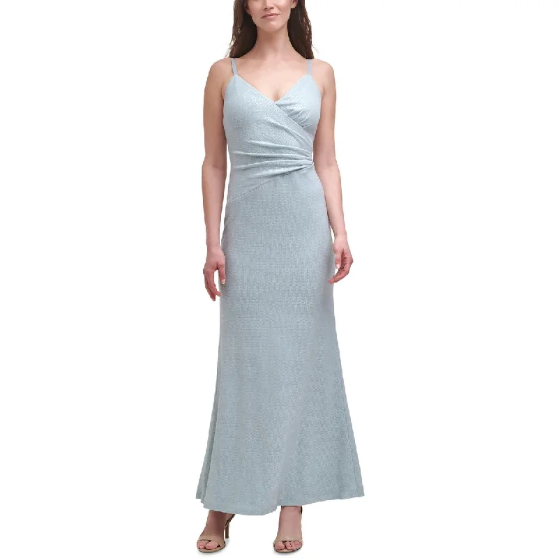 Womens Metallic Maxi Evening Dress