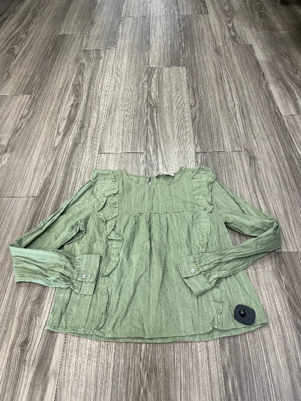 Green Top Long Sleeve Loft, Size M