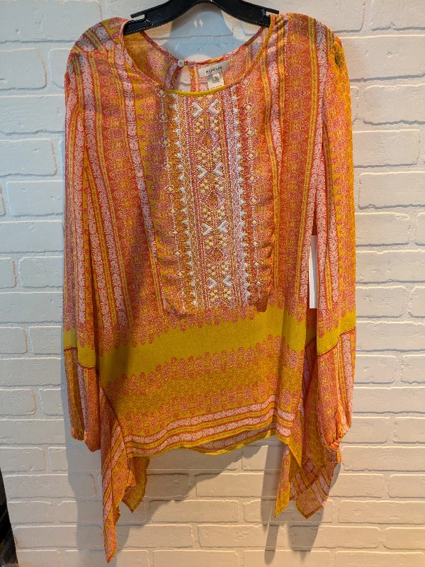 Orange Tunic Long Sleeve Sundance, Size Xl