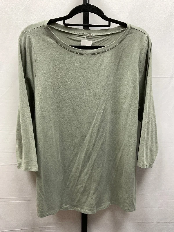 Top Long Sleeve By Belle By Kim Gravel In Green, Size: L