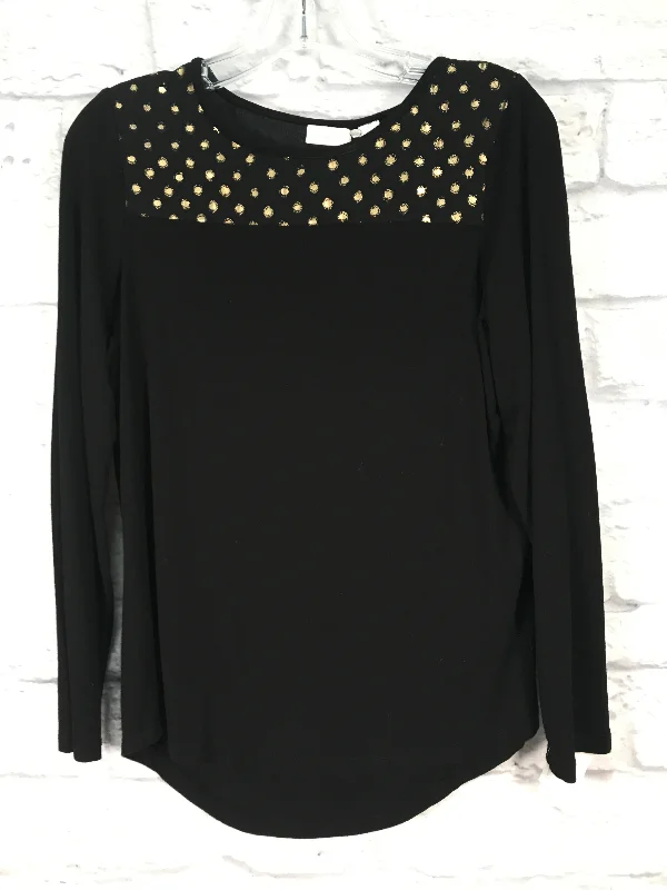 Top Long Sleeve By Chicos In Black & Gold, Size: S