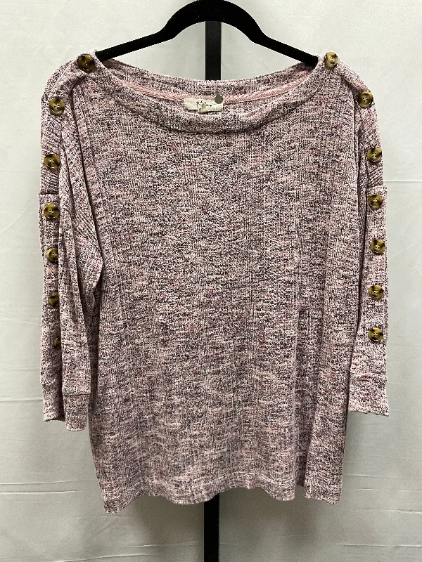 Top Long Sleeve By Clothes Mentor In Pink & Purple, Size: M