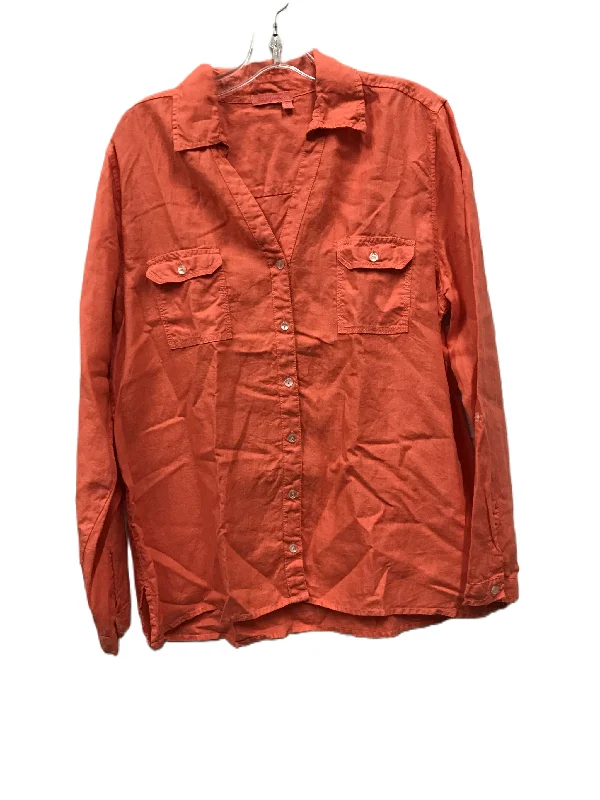 Top Long Sleeve By Fresh Produce In Orange, Size: Xl