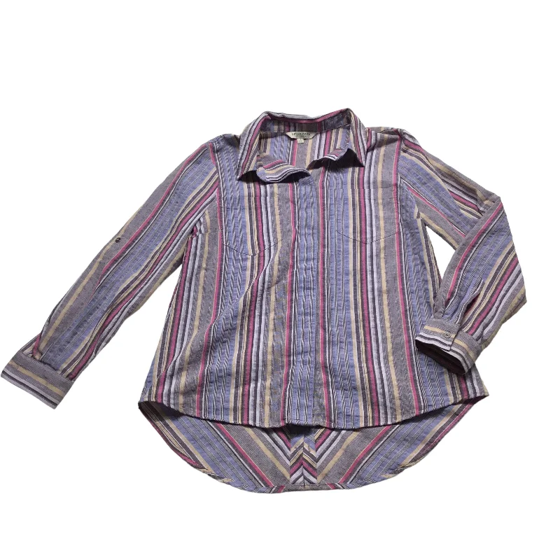 Top Long Sleeve By Liverpool In Striped Pattern, Size: S