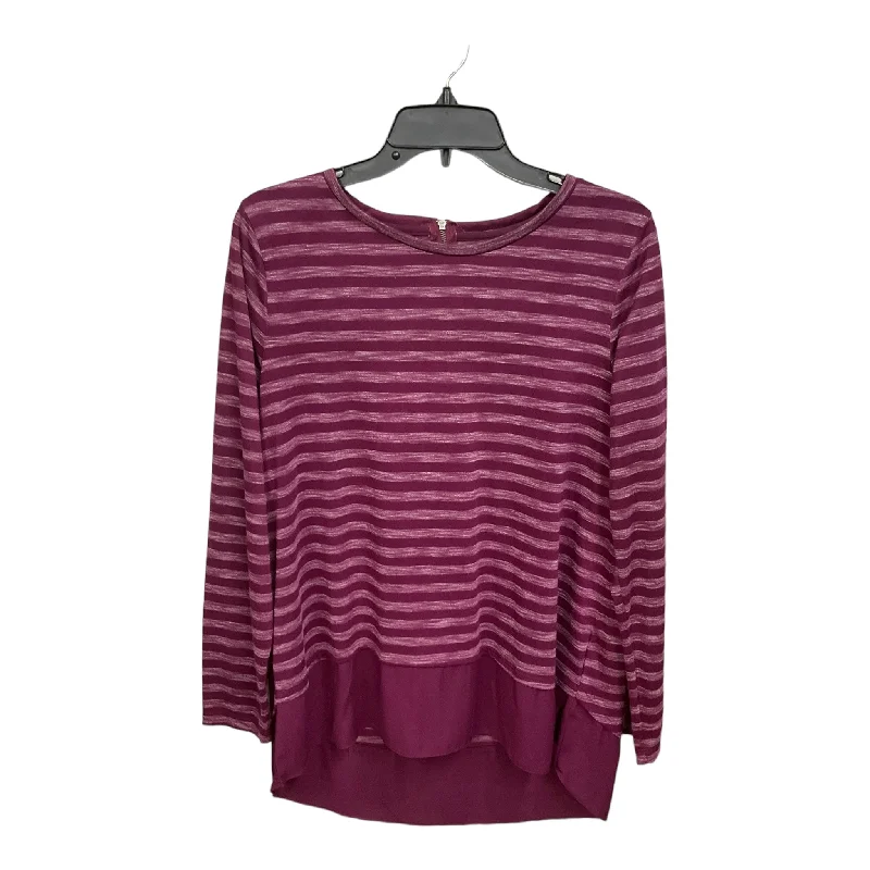 Top Long Sleeve By Stylus In Purple, Size: L