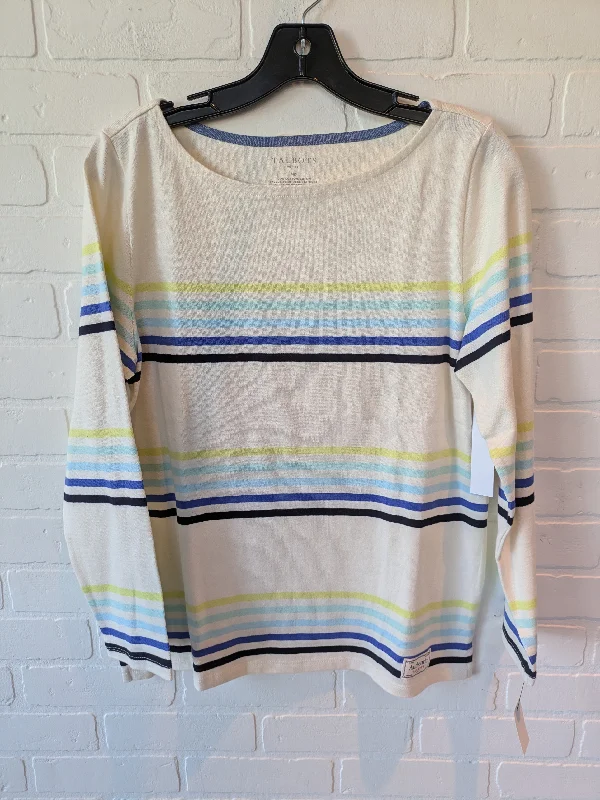 Top Long Sleeve By Talbots In White & Yellow, Size: M