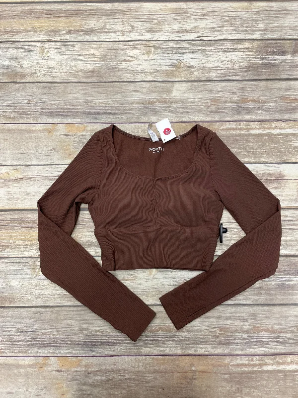 Top Long Sleeve By Worth Ny In Brown, Size: S